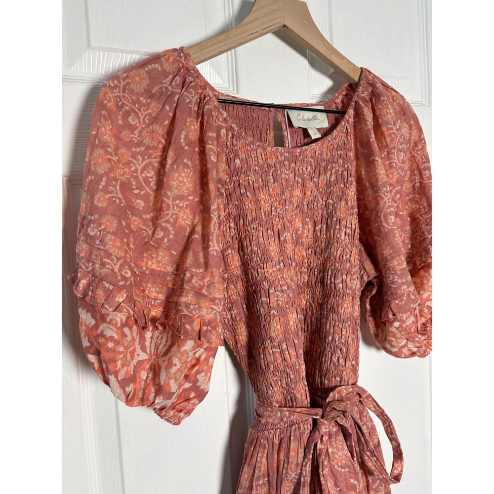Cleobella Terracotta Floral Organic Cotton Mini Dress Medium - Picture 7 of 7